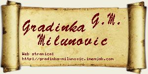 Gradinka Milunović vizit kartica